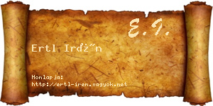 Ertl Irén névjegykártya
